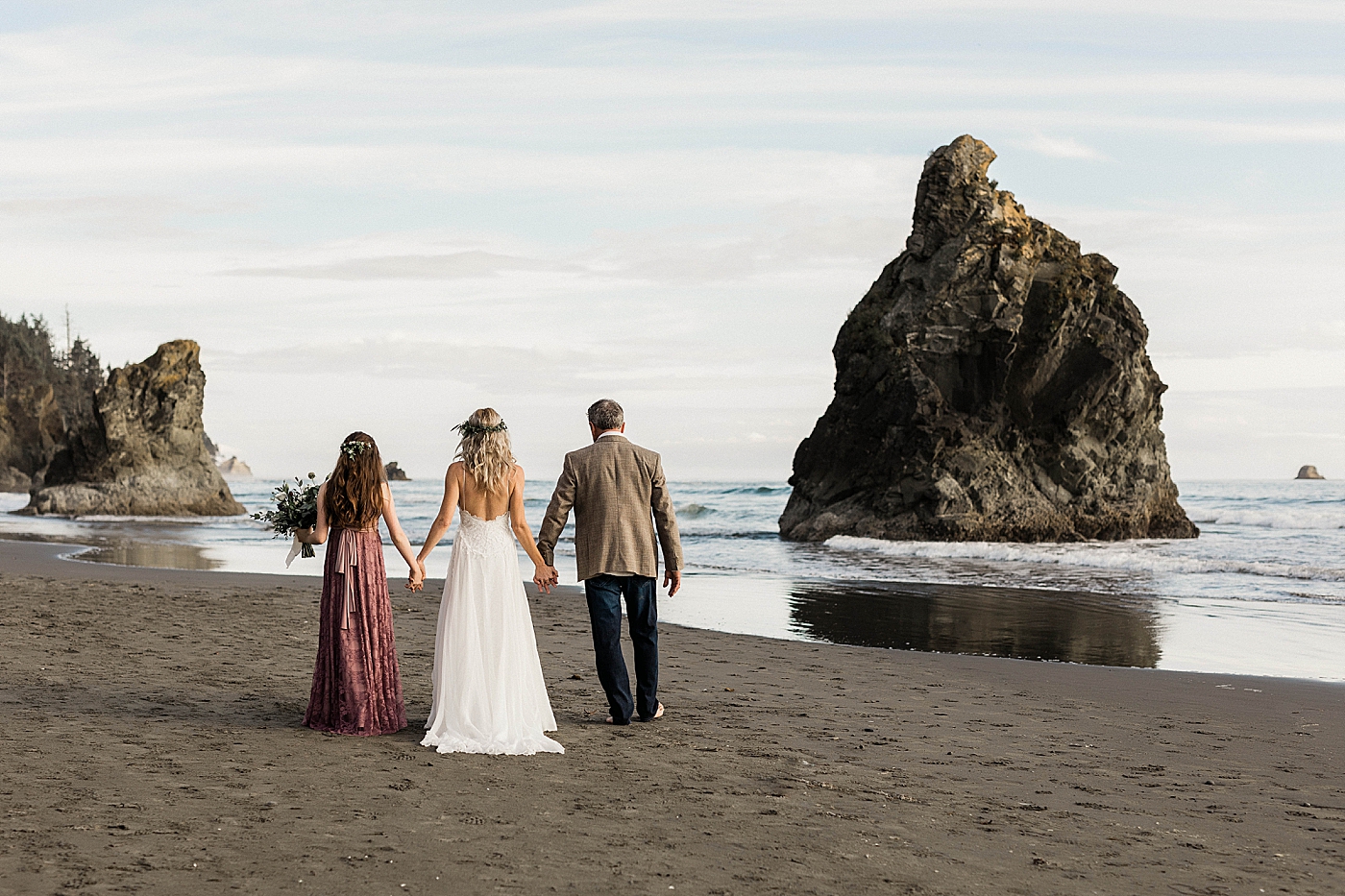 Ruby Beach elopement family photos. Photographed by Washington Elopement Photographer, Megan Montalvo Photography. 