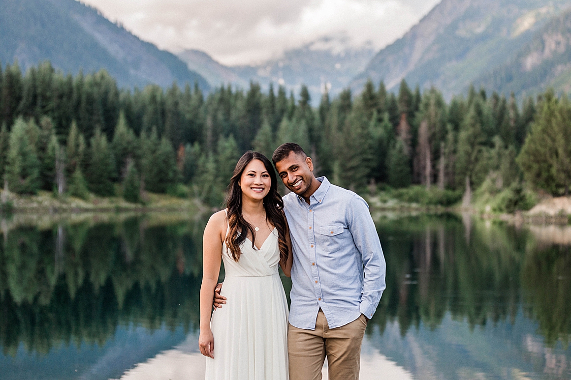 Gold Creek Pond Mountain Engagement Session. Photographed by Seattle Wedding Photographer, Megan Montalvo Photography. 