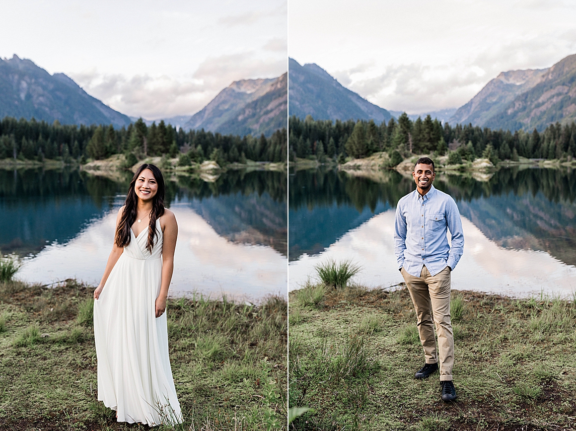 Gold Creek Pond Engagement Session. Photographed by Tacoma Engagement Photographer, Megan Montalvo Photography. 