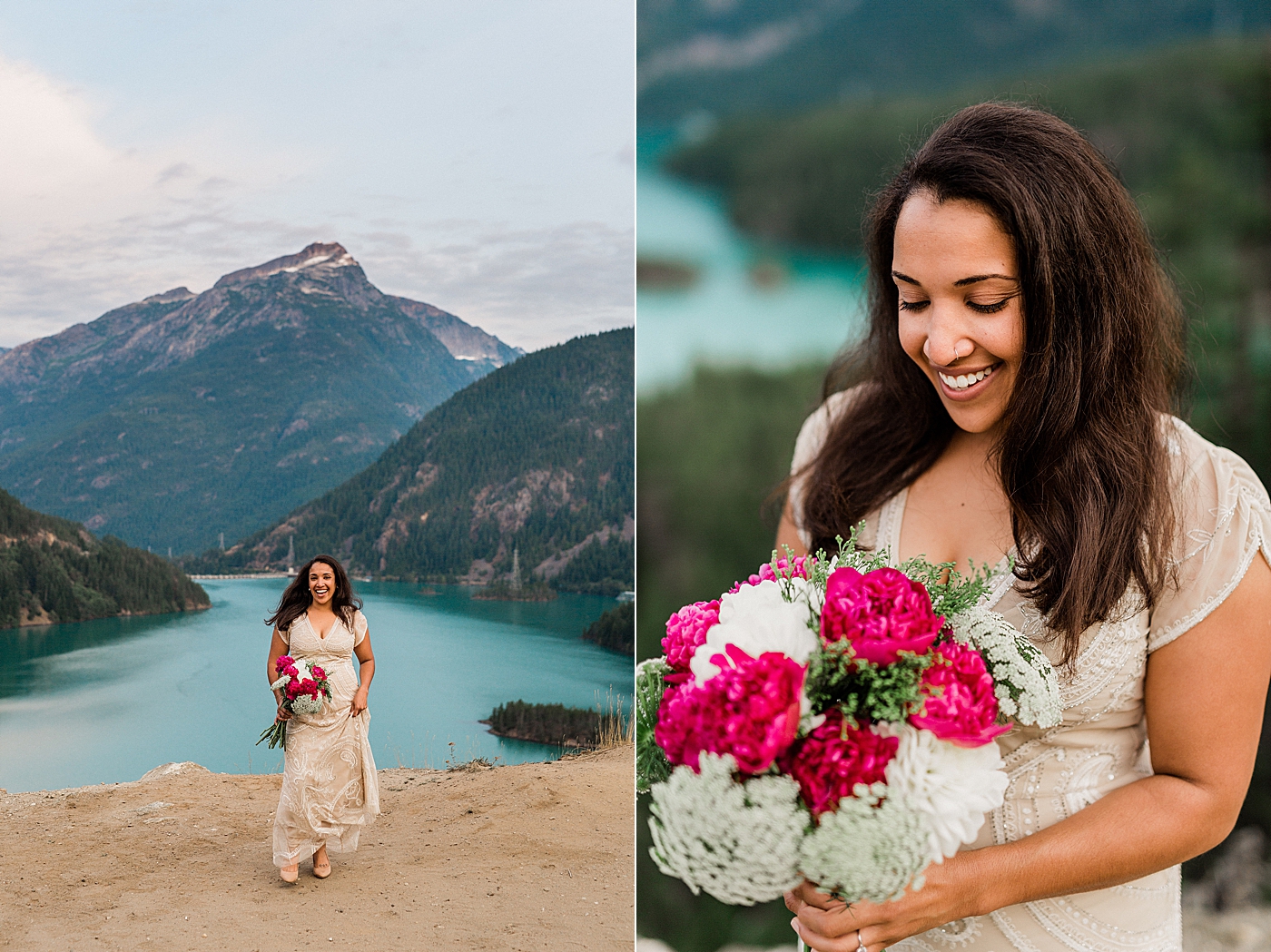 Bridal portraits at Diablo Lake | Megan Montalvo Photography
