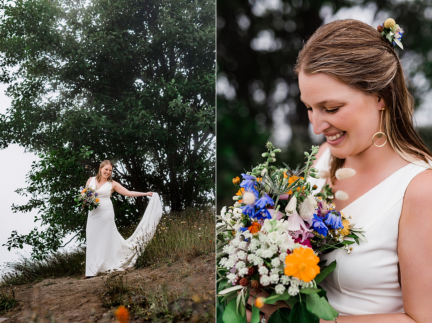 Bridal portraits in the rain at Mount St. Helens | Megan Montalvo Photography