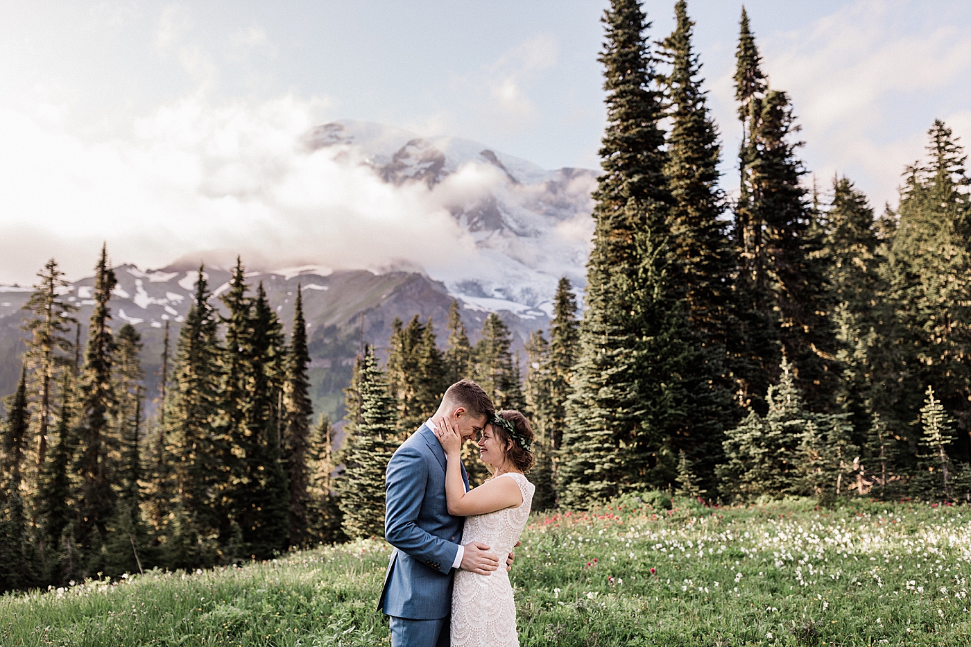 PNW Mountain Elopement | Bride and Groom Portraits | Megan Montalvo Photography