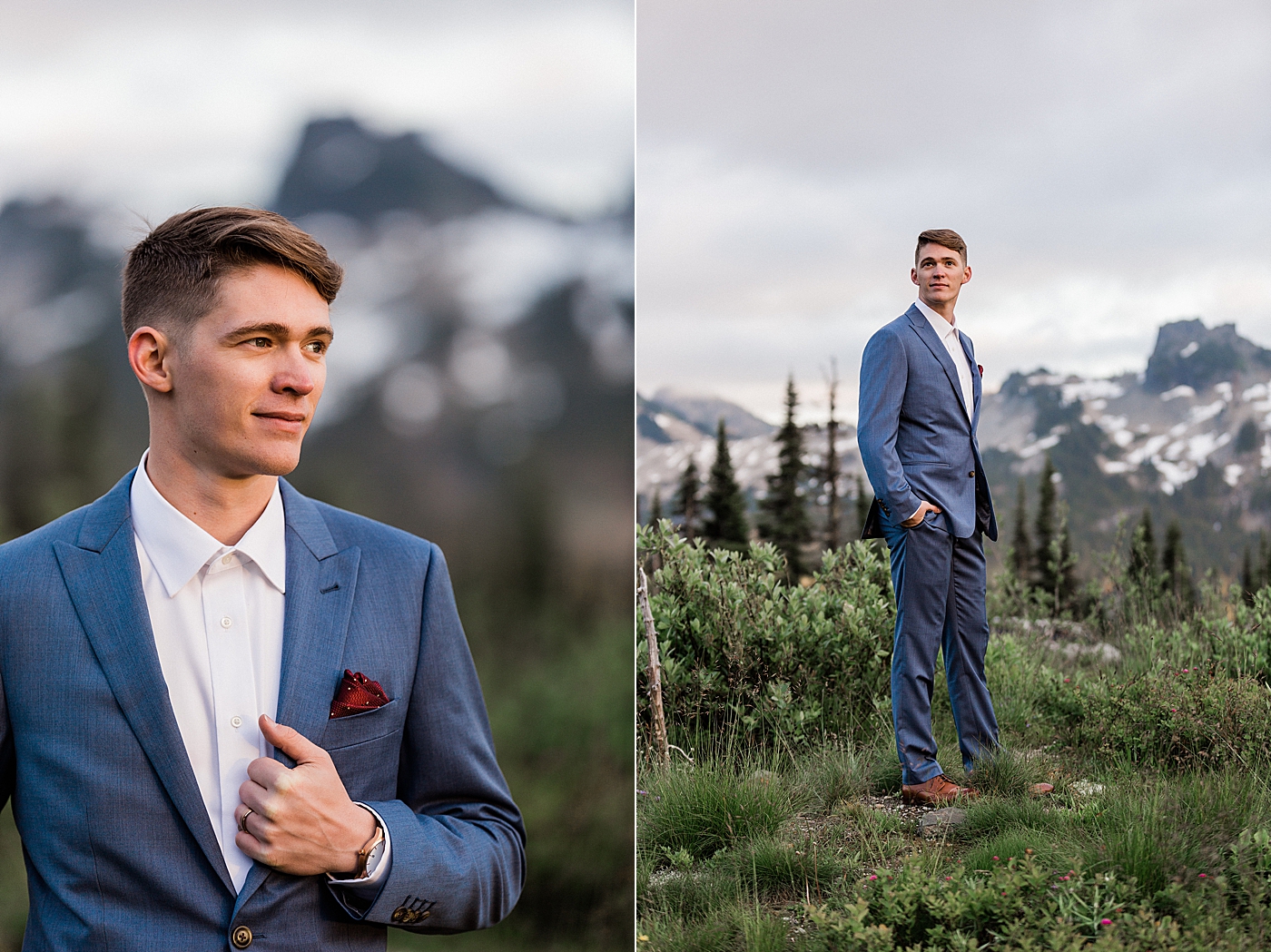 Groom portraits at Mt. Rainier Elopement | Megan Montalvo Photography