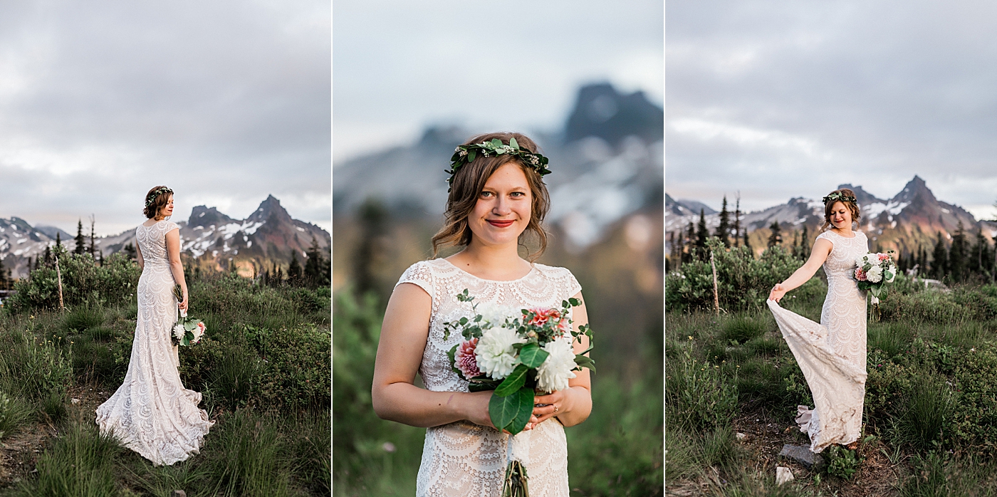 Bridal portraits at Mt. Rainier Elopement | Megan Montalvo Photography