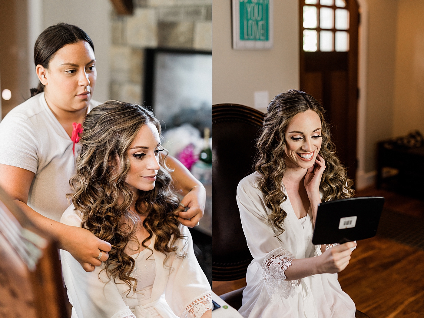 Bride getting ready for wedding at Cedar Springs in Port Orchard, WA. Photography by Megan Montalvo Photography. 