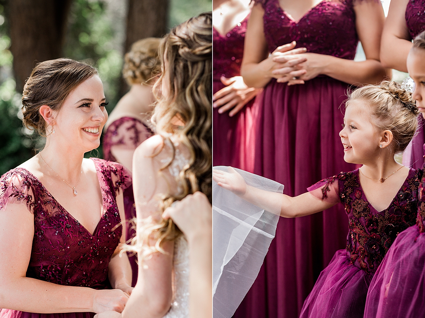 Bridesmaids see bride for special first look at Cedar Springs wedding venue. Photos by Port Orchard Wedding Photographer, Megan Montalvo Photography. 