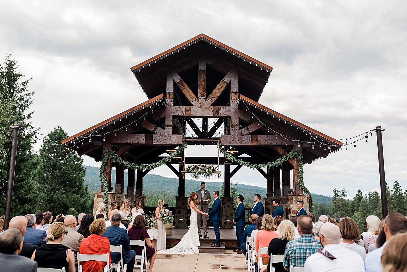Wedding ceremony at Swiftwater Cellars. Photographed by PNW Wedding Photographer, Megan Montalvo Photography. 