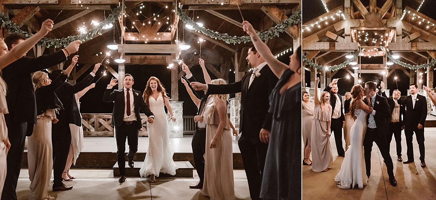 Sparkler exit at Swiftwater Cellars. Photographed by Cle Elum Wedding Photographer, Megan Montalvo Photography