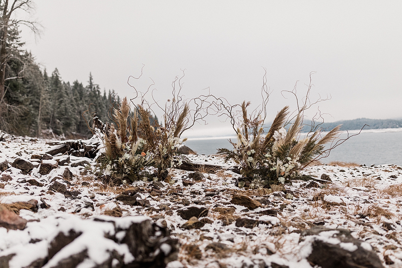 Lake Kachess with snow | Megan Montalvo Photography
