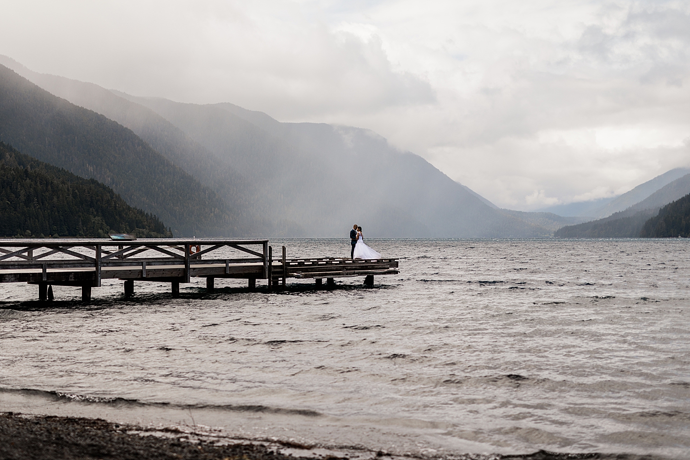 Lake Crescent Elopement in the summer. Photographed by PNW Elopement Photographer, Megan Montalvo Photography. 
