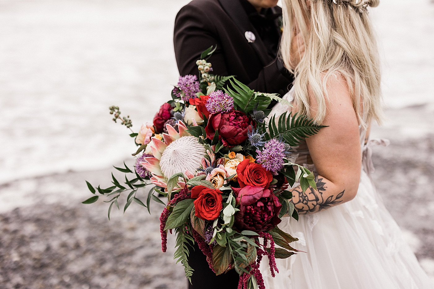 Bridal bouquet for elopement. Photo by Megan Montalvo Photography.