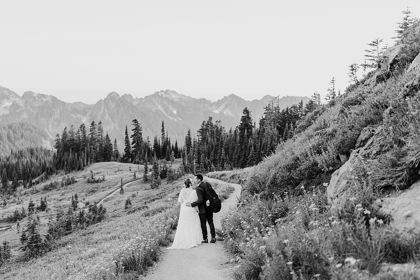 Destination elopement at Mount Rainier National Park. Photo by Megan Montalvo Photography.