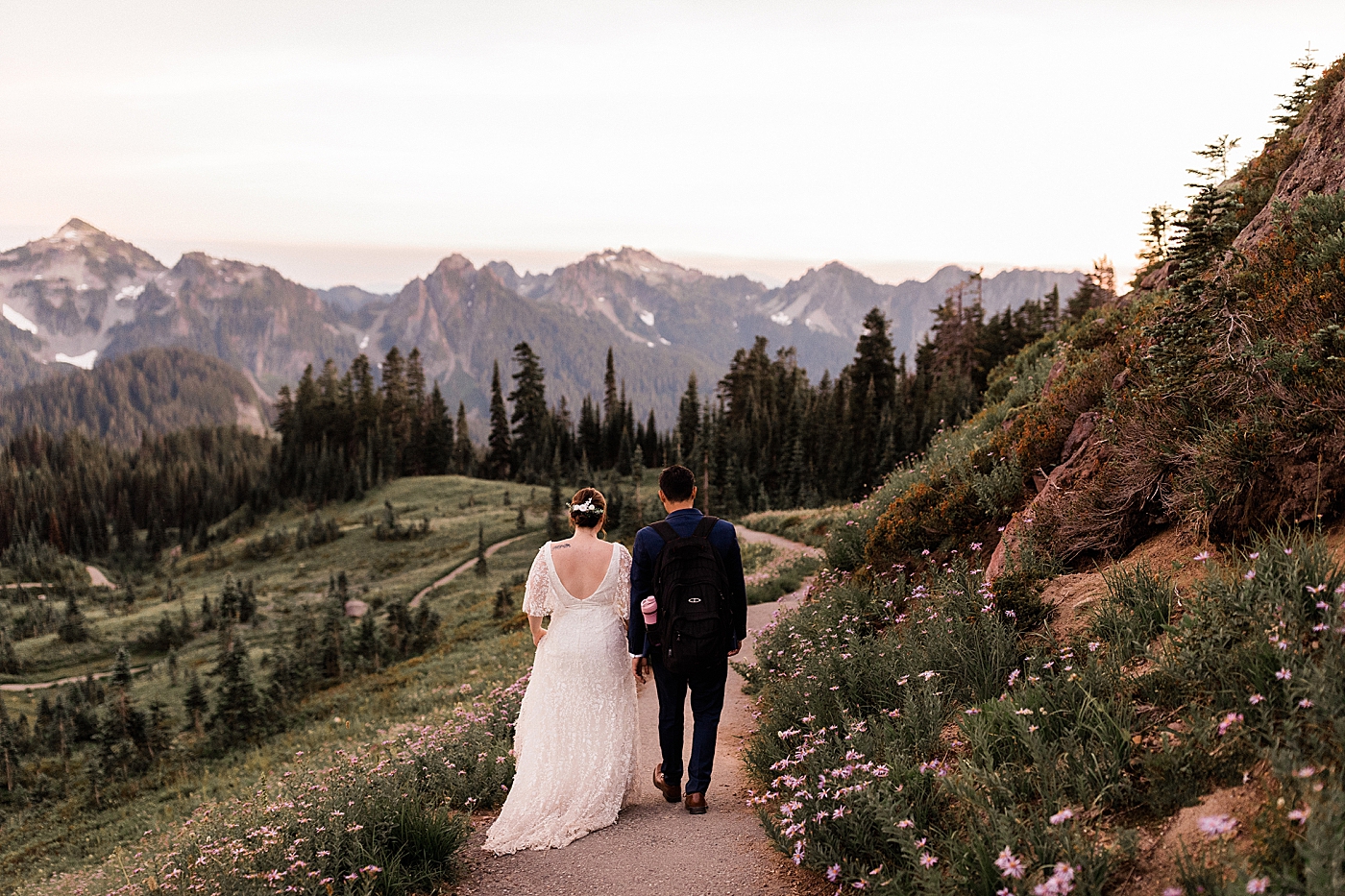 Destination elopement at Mount Rainier National Park. Photo by Megan Montalvo Photography.