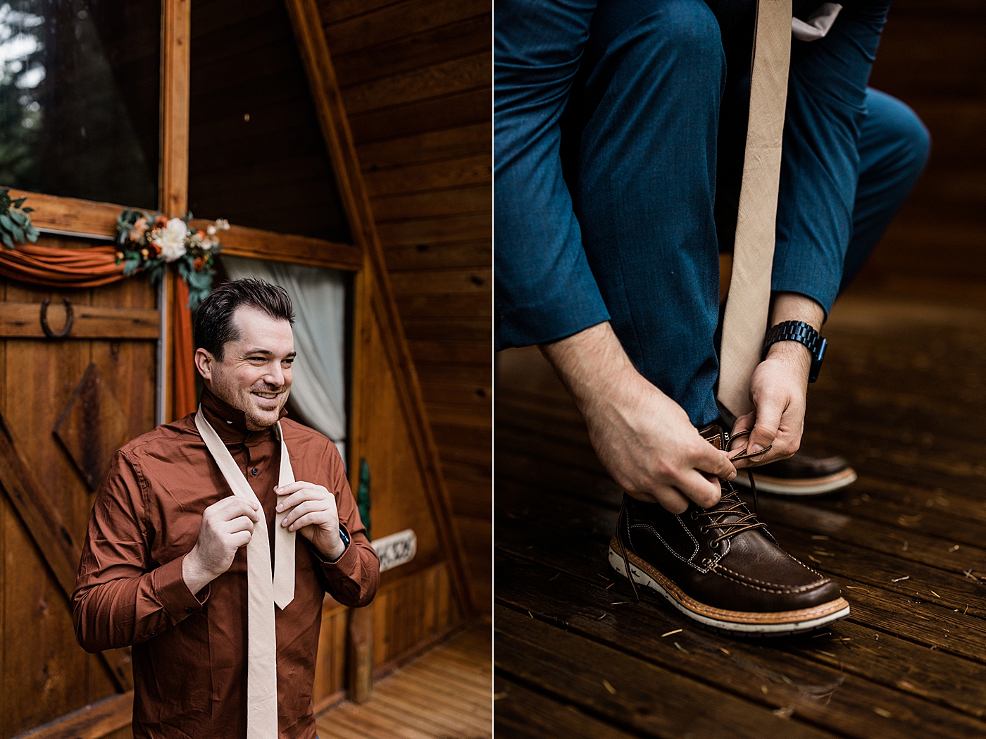 Groom getting ready for elopement | | Megan Montalvo Photography