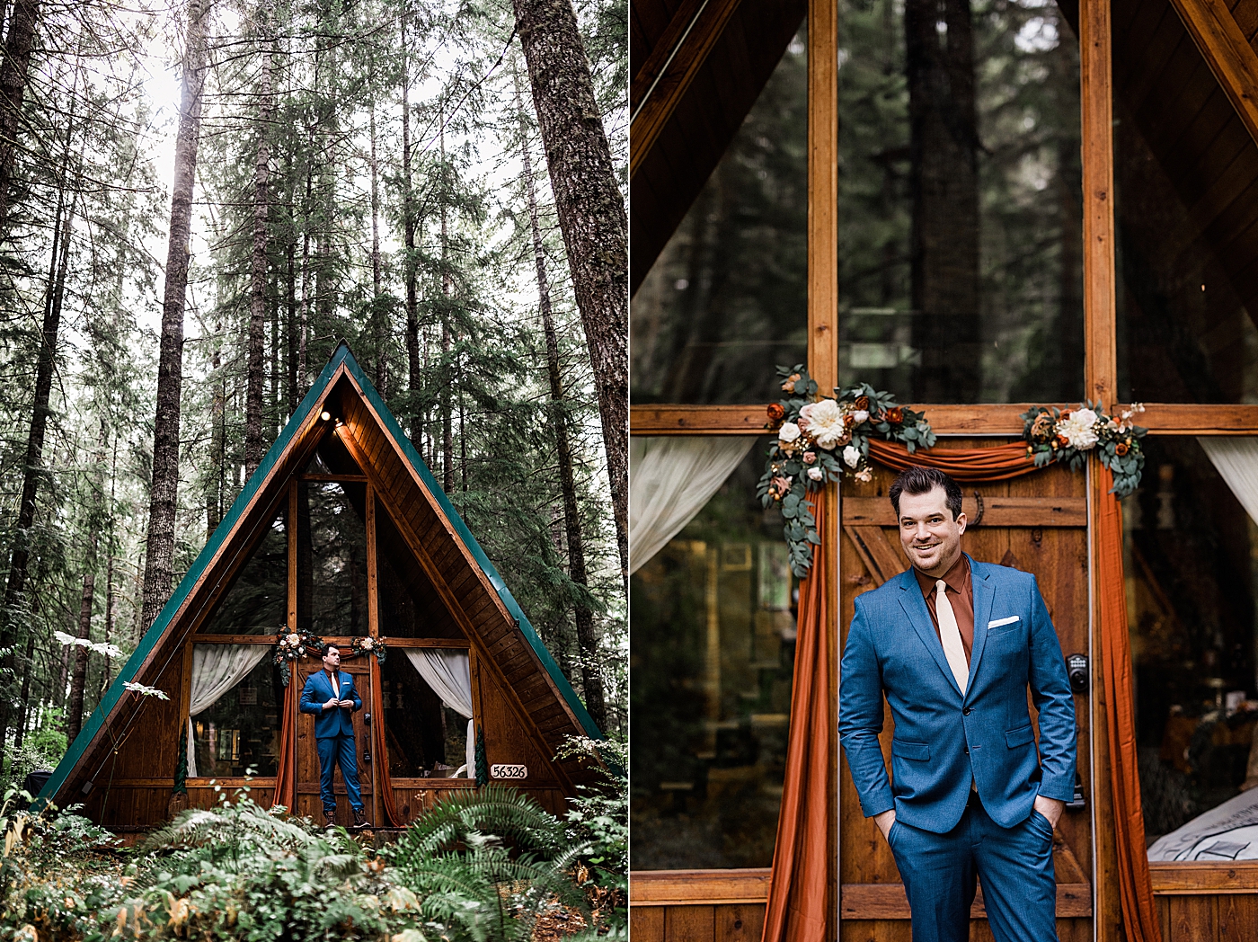 Groom portraits outside of Airbnb | | Megan Montalvo Photography