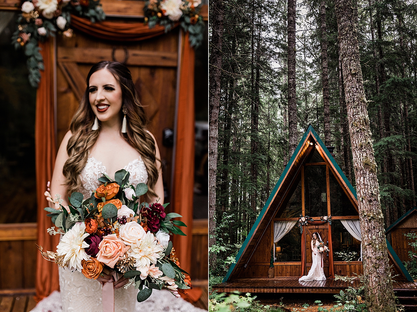 Bridal portraits at Airbnb in Mt Rainier | Megan Montalvo Photography