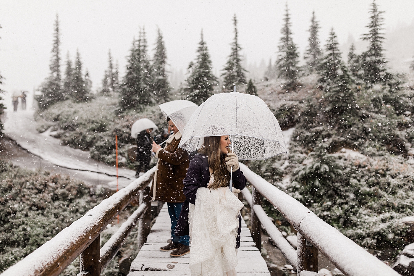 Snow at Paradise during elopement | Megan Montalvo Photography