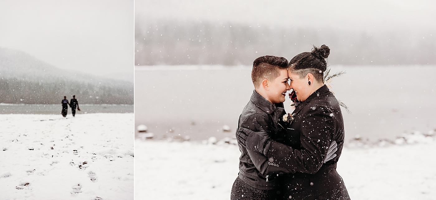 LGBTQ elopement in WA state. Photo by Megan Montalvo Photography.