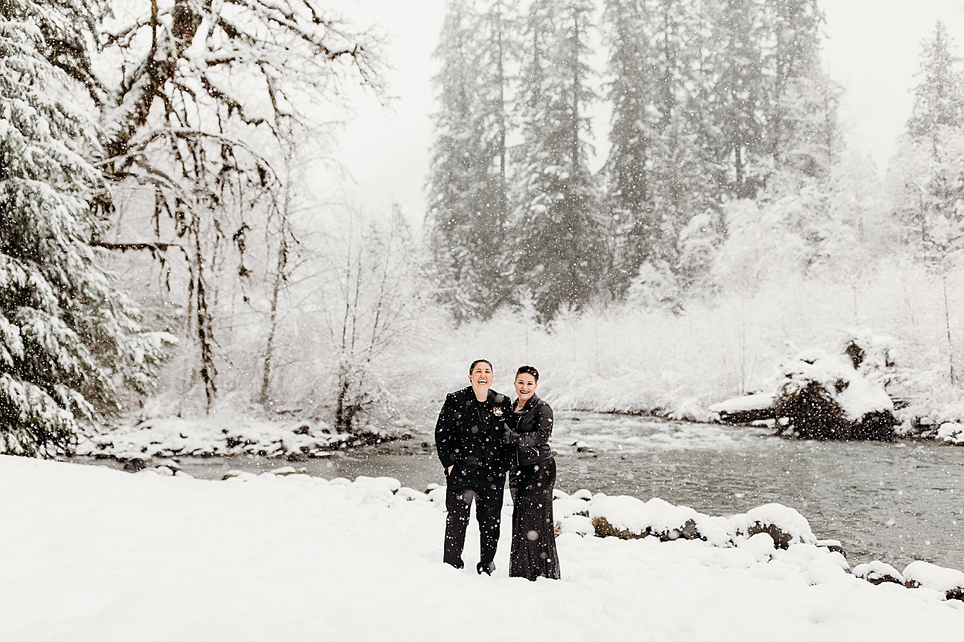 Same sex couple portraits during intimate elopement. Photo by Megan Montalvo Photography.