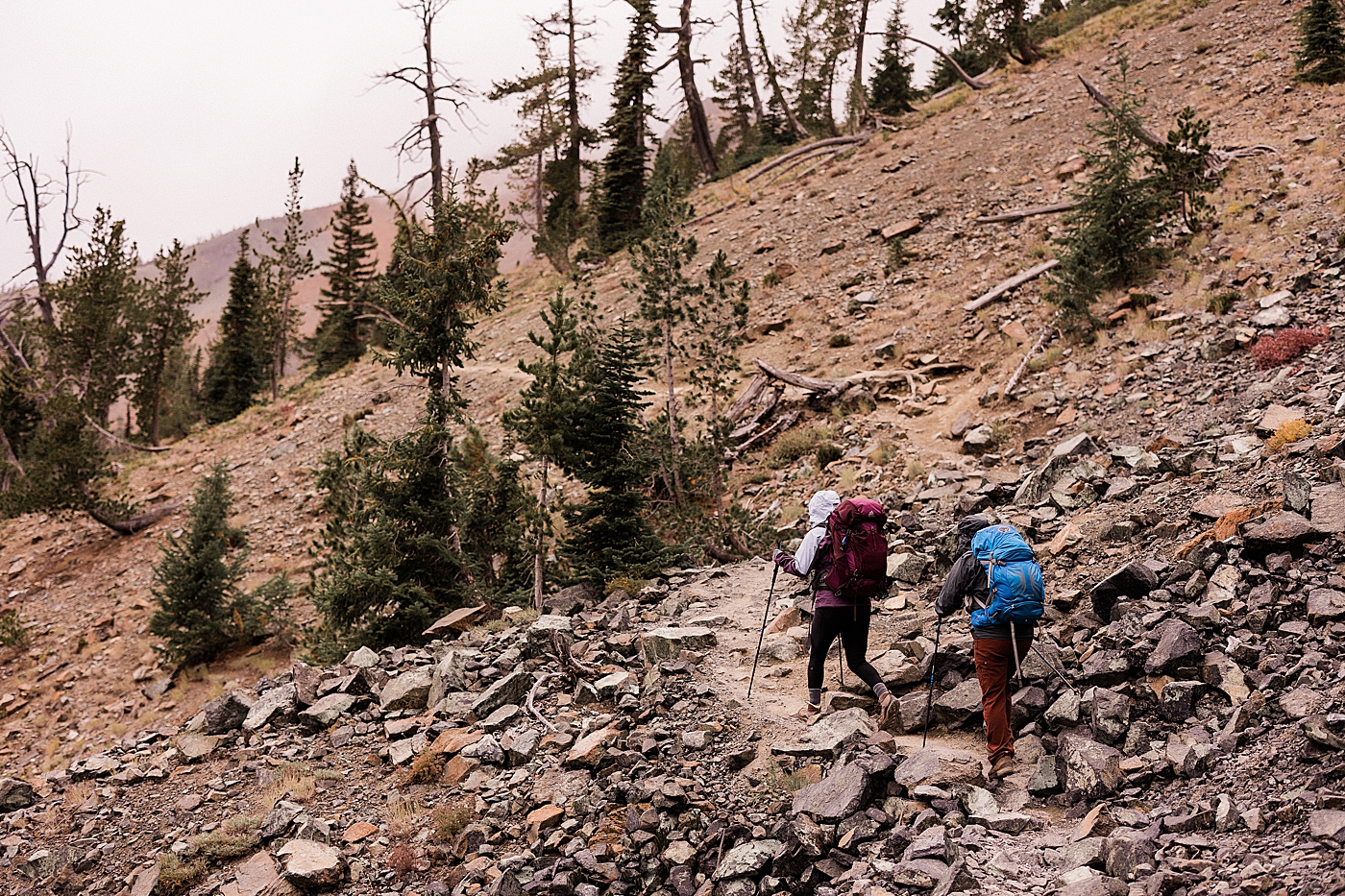Hiking engagement session in Leavenworth. Photo by Megan Montalvo Photography.