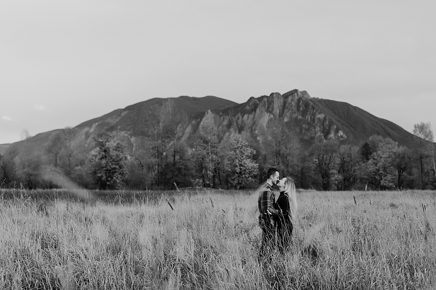 Engagement session at Mount Si. Photo by Megan Montalvo Photography.