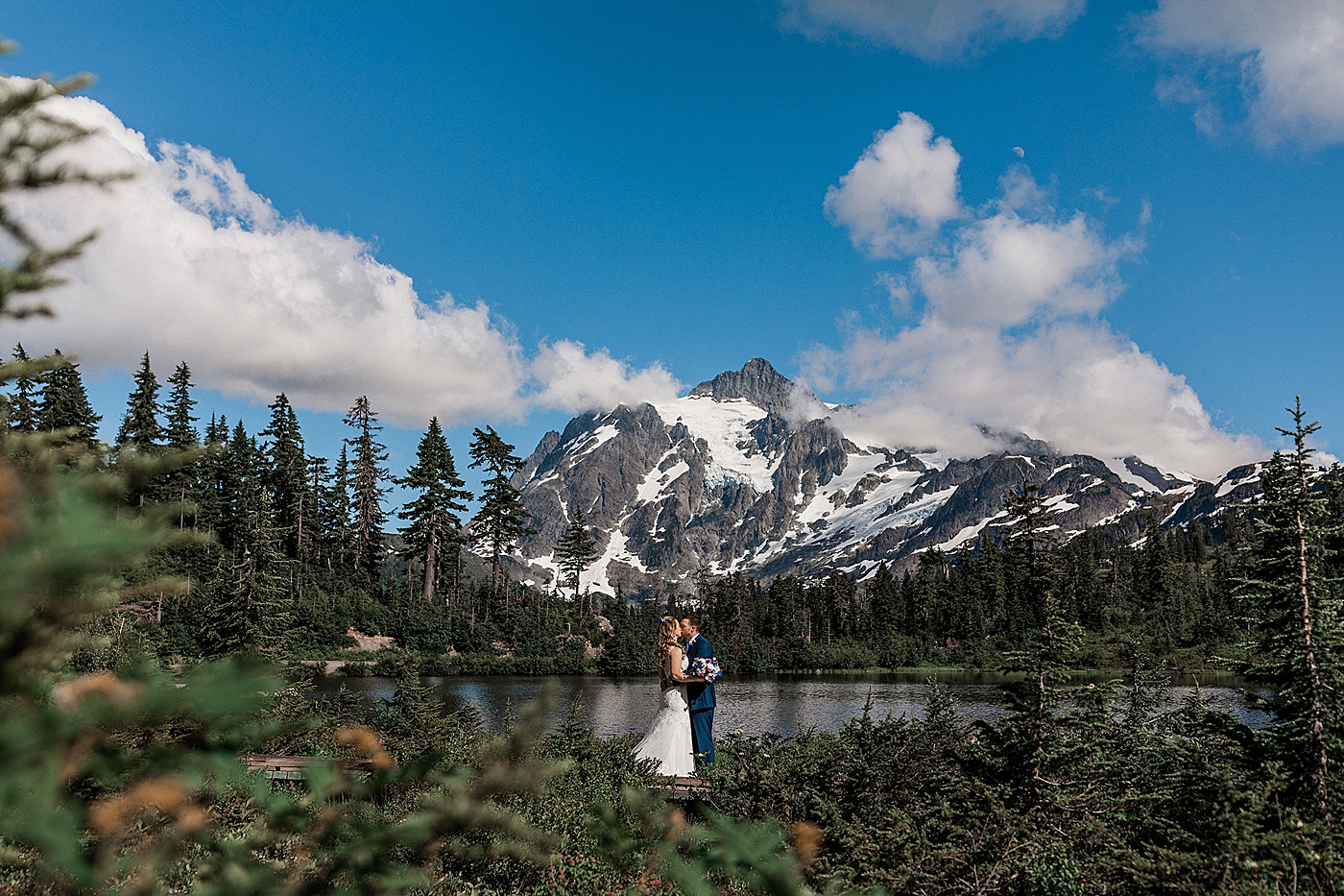 Summer elopement in the North Cascades. Photo by Megan Montalvo Photography.