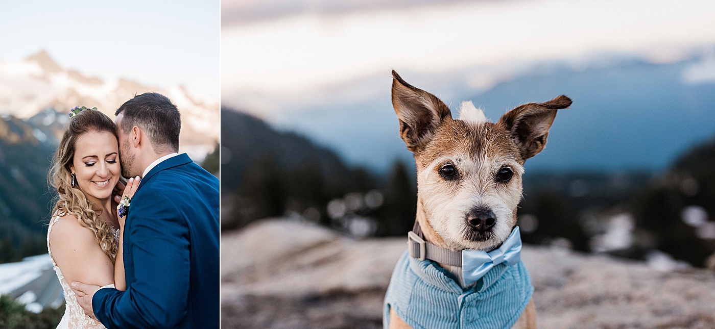 PNW Elopement with couple and their dog. Photo by Megan Montalvo Photography.