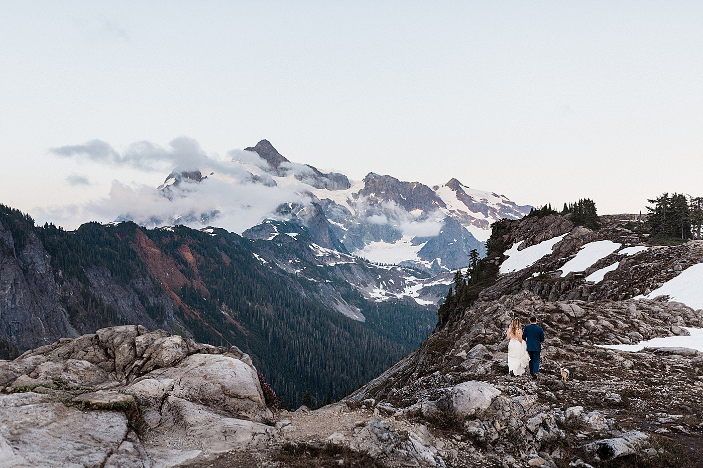 Summer elopement in the North Cascades at Artist Point. Photo by Megan Montalvo Photography.