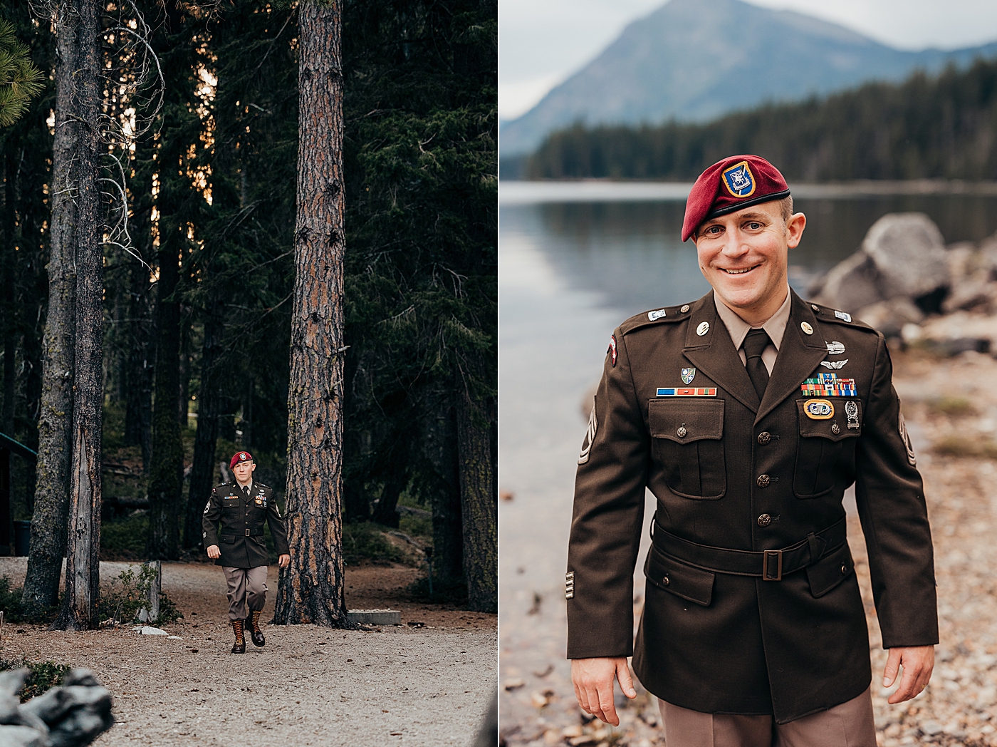 Groom in Army Dress Blues | Photo by Megan Montalvo Photography.
