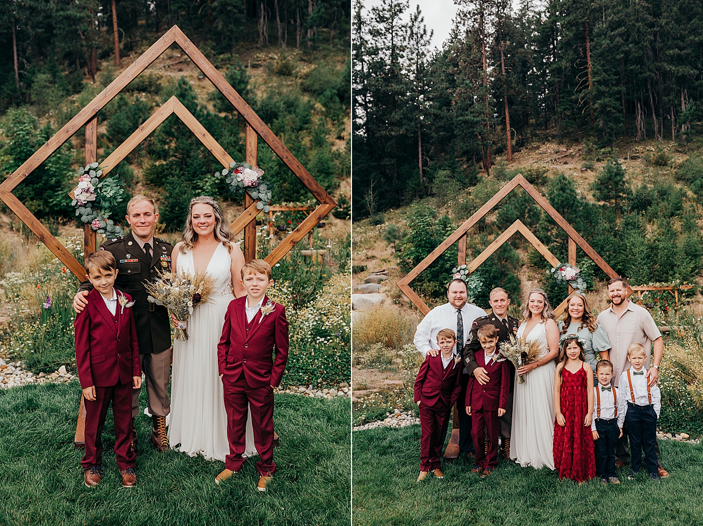 Family portraits after elopement ceremony. Photo by Megan Montalvo Photography.