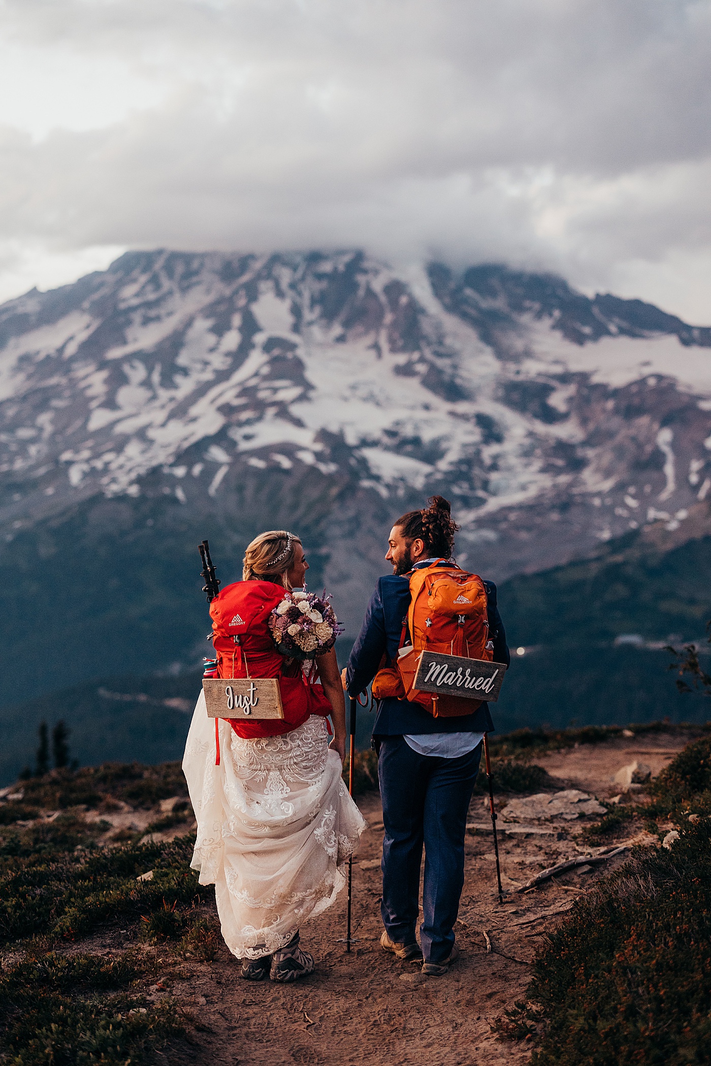 Couple backpacking and eloping in Glacier National Park | Megan Montalvo Photography