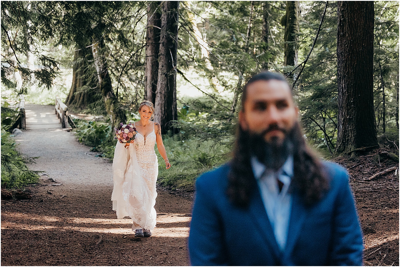 Bride and groom first look | Photo by Megan Montalvo Photography
