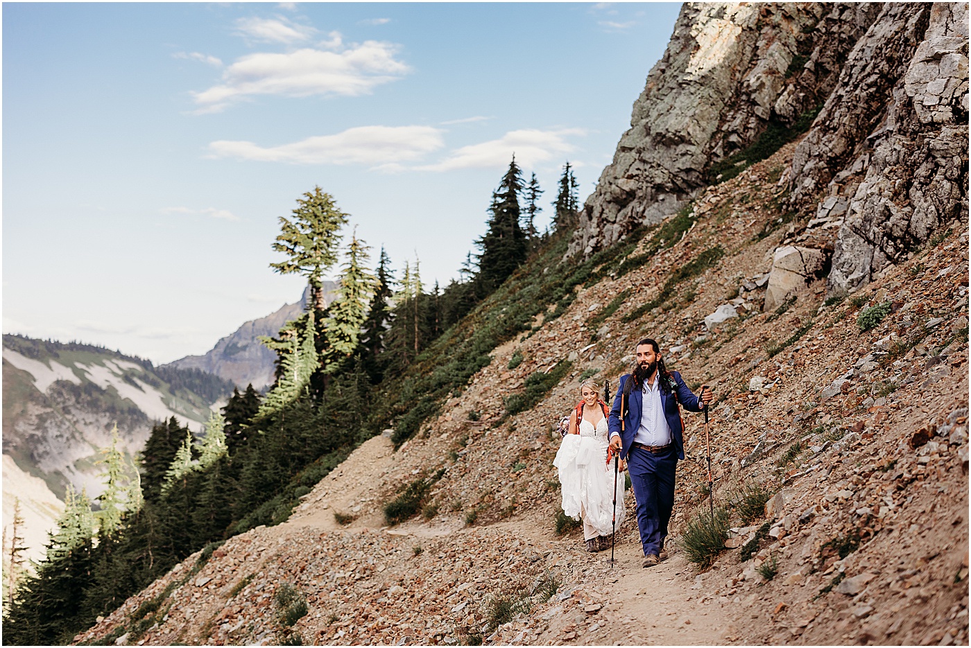 CoHiking elopement at Mount Rainier National Park | Photo by Megan Montalvo Photography