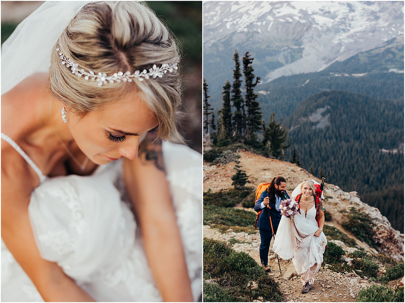 CoHiking elopement at Mount Rainier National Park | Photo by Megan Montalvo Photography
