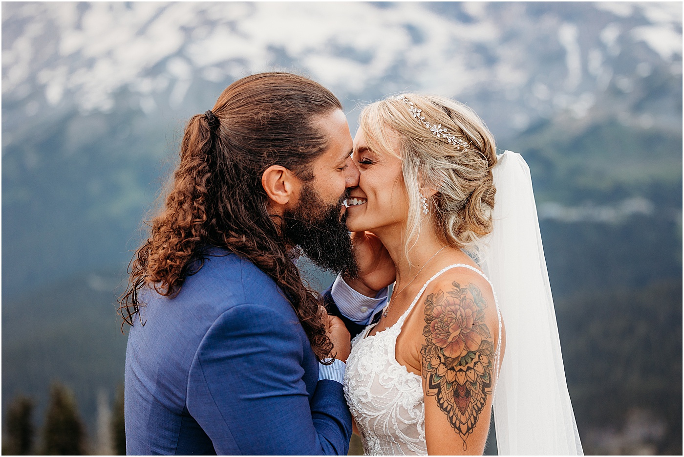 Bride and groom kissing | Photo by Megan Montalvo Photography