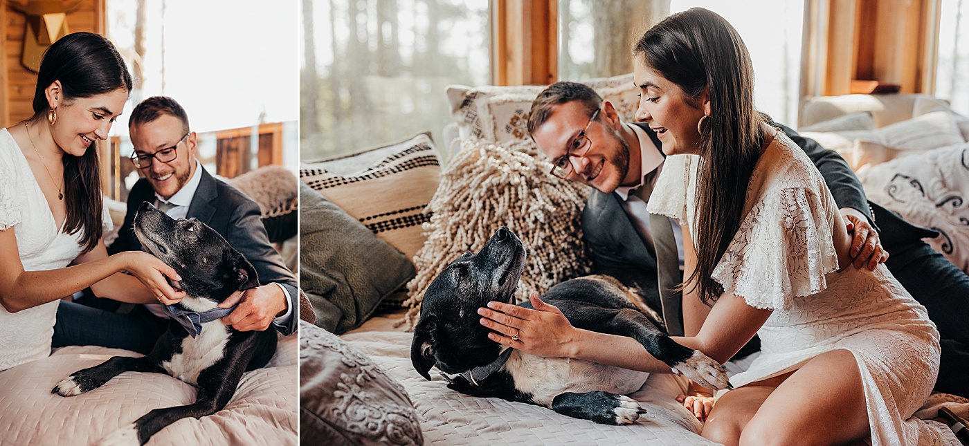 Bride and groom with dog | Megan Montalvo Photography