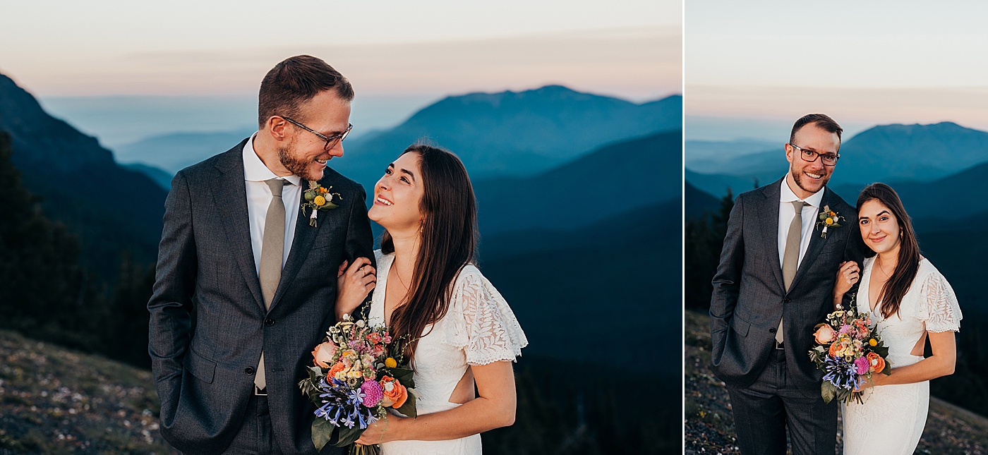 Bride and groom portraits at Hurricane Ridge | Megan Montalvo Photography