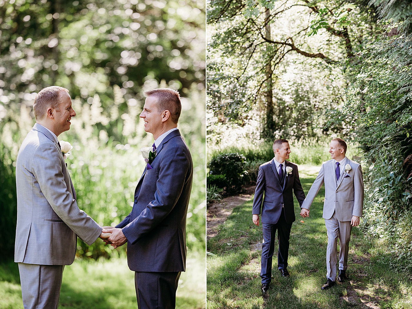 First look portraits for same-sex wedding at Sanders Estate | Megan Montalvo Photography