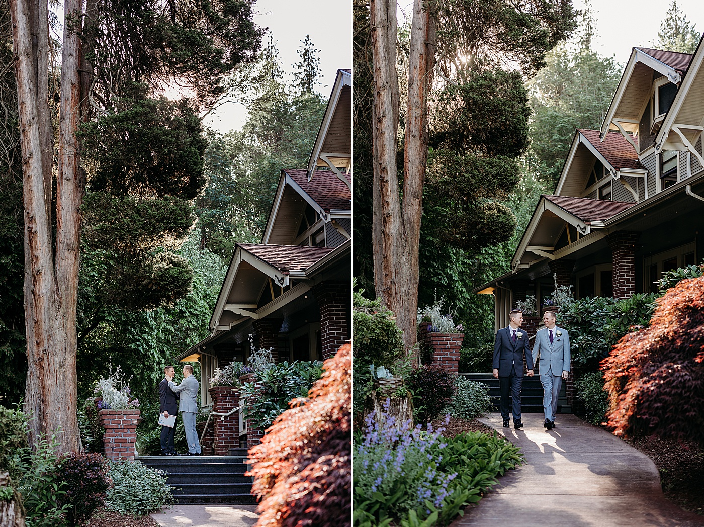 Couple in front of mansion at Sanders Estate | Megan Montalvo Photography