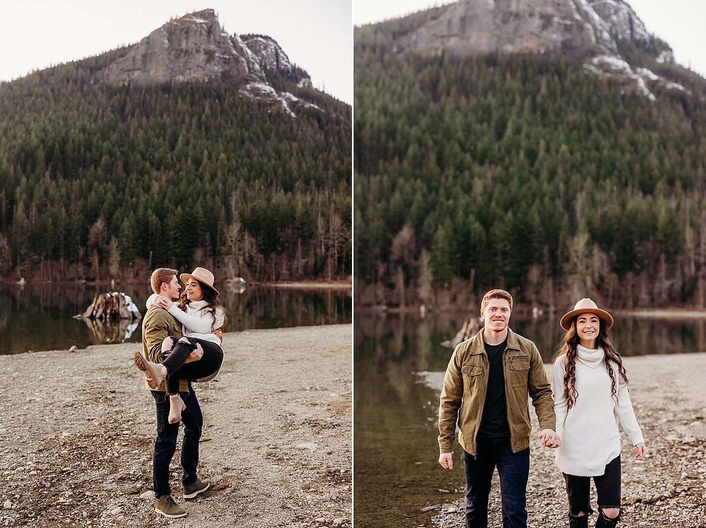 Non-snowy winter engagement session at Rattlesnake Lake | Megan Montalvo Photography