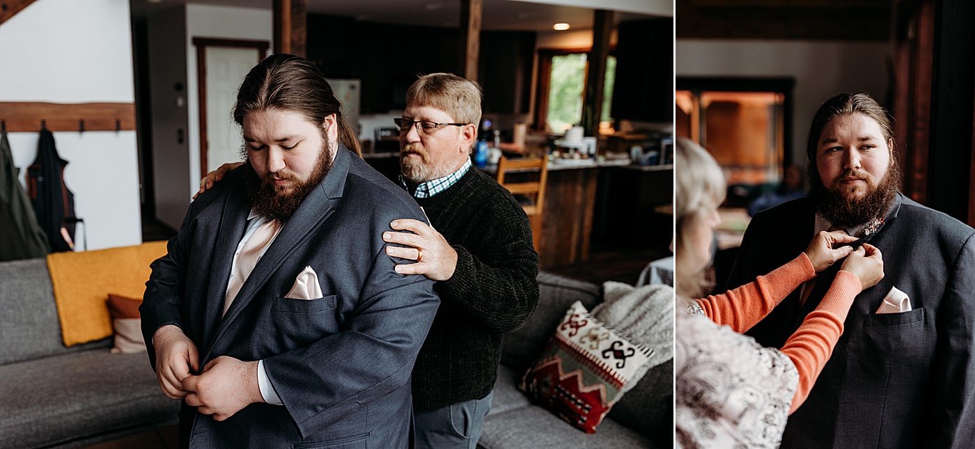 Groom with parents before elopement | Photo by Megan Montalvo Photography