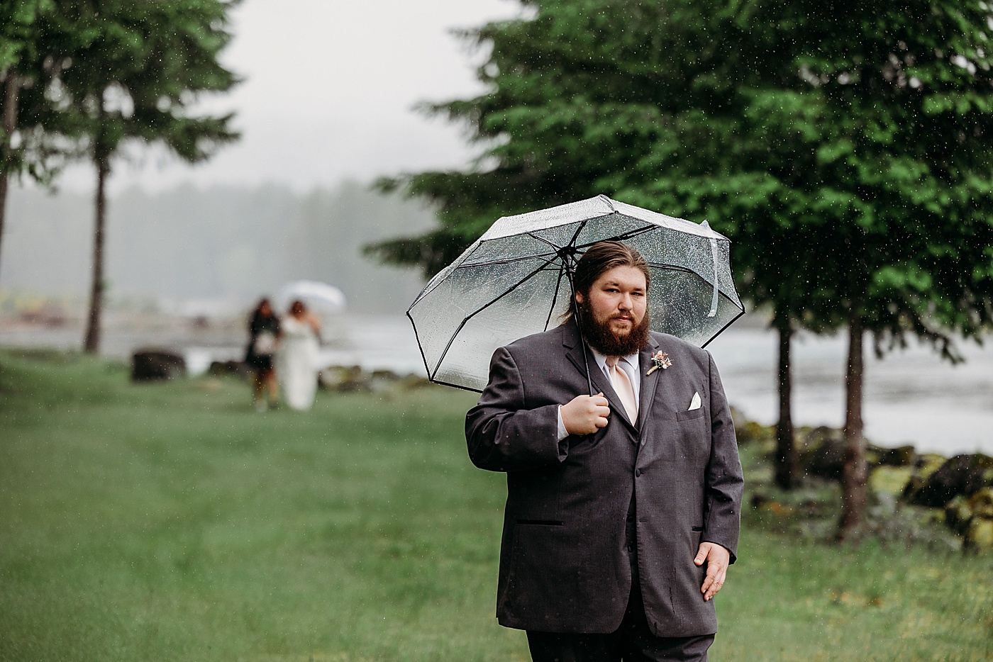 First look in the rain | Photo by Megan Montalvo Photography