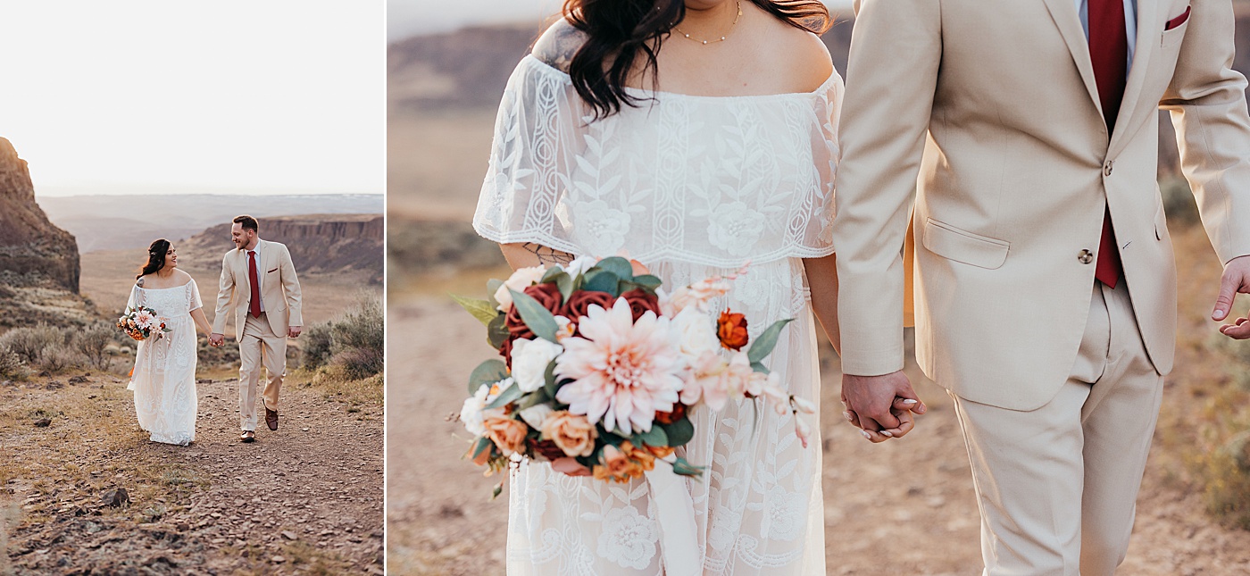 Sunset elopement at Vantage in Central Washington | Photo by Megan Montalvo Photography