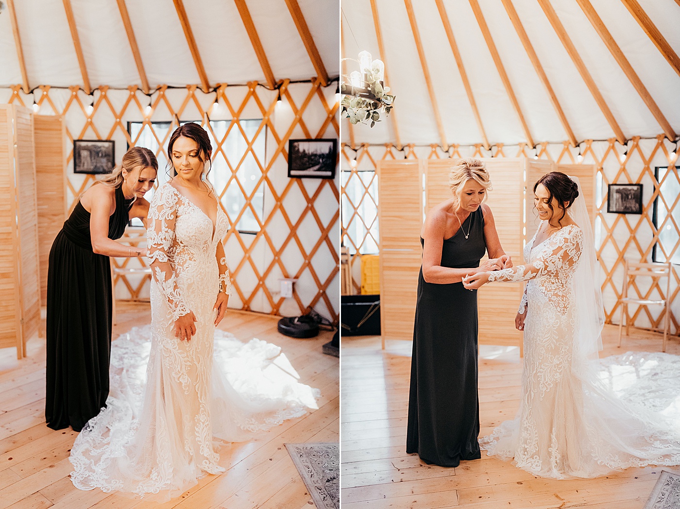 Bride getting ready at Emerald Forest Treehouse | Photo by Megan Montalvo Photography