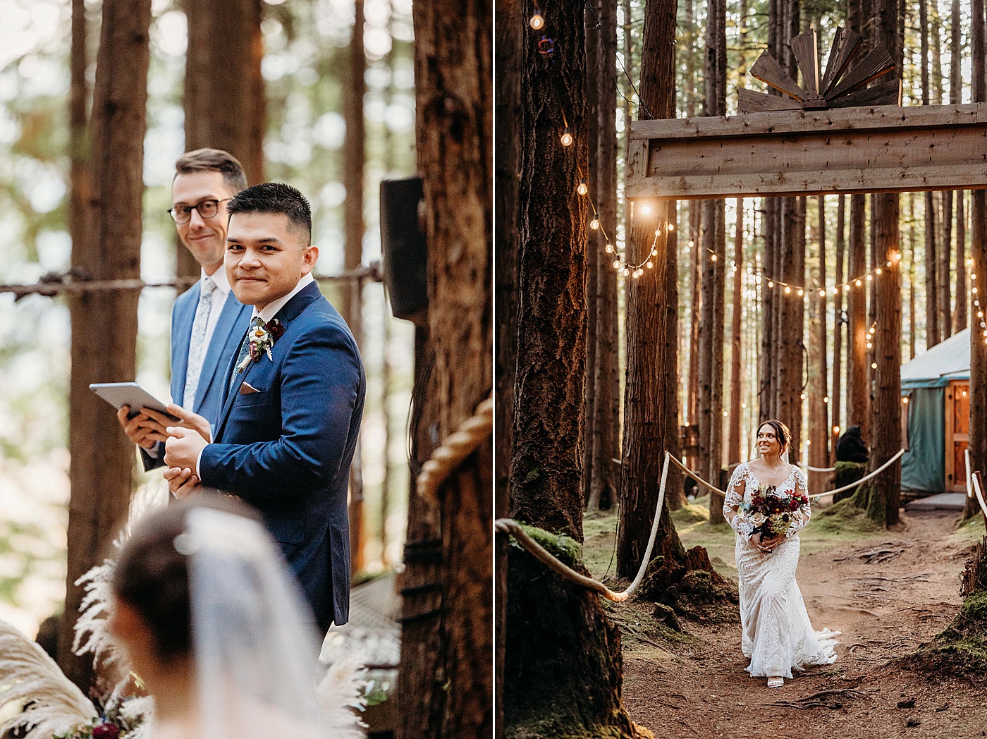 Intimate wedding at Emerald Forest Treehouse | Photo by Megan Montalvo Photography