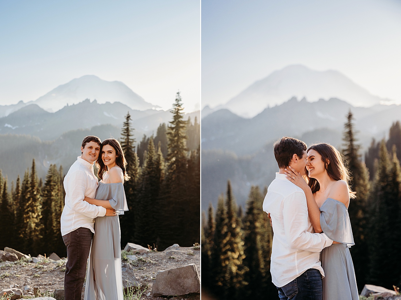 Engagement photos for couple at Mt. Rainier | Photo by Megan Montalvo Photography