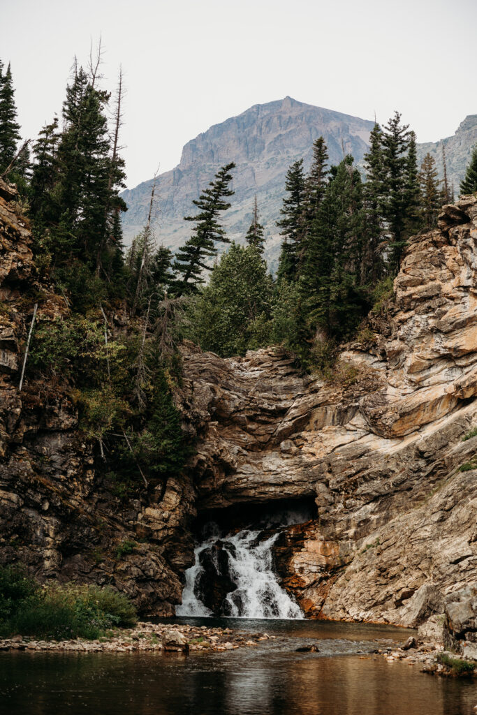 waterfall in glacier national park
