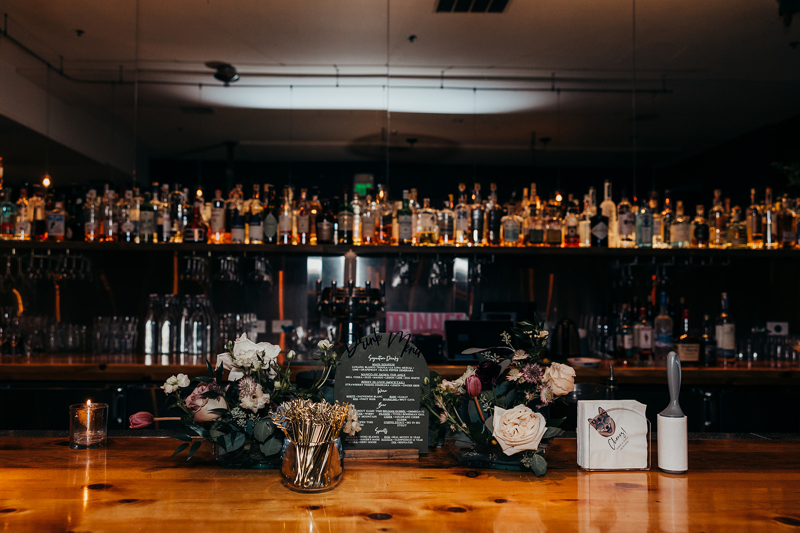 reception details in a bar