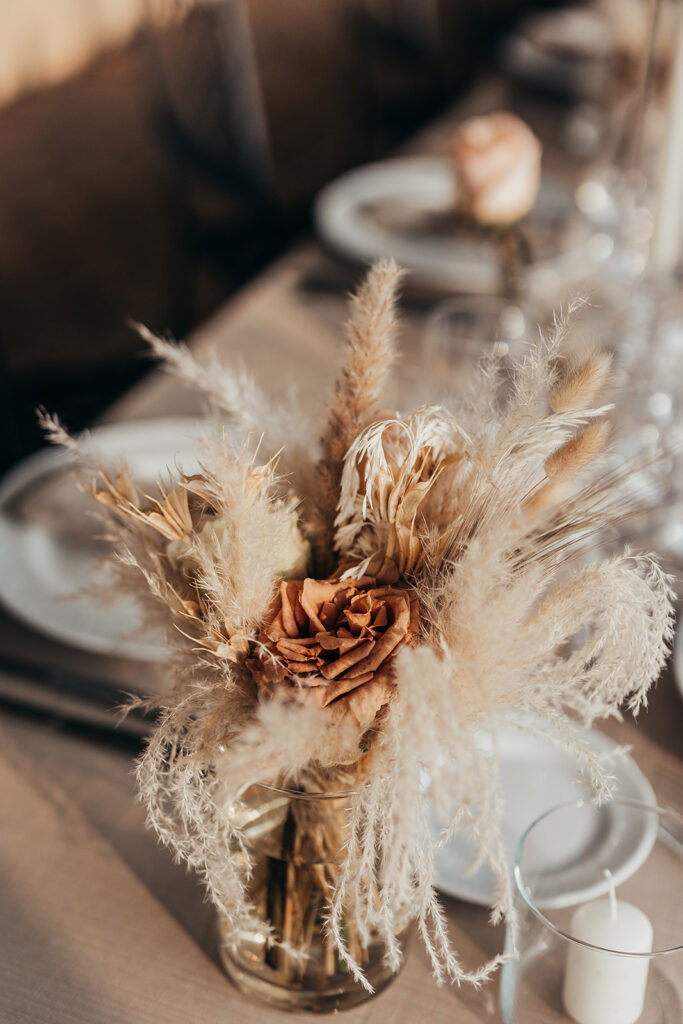 tablescape details at italian wedding